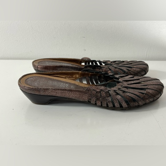 Aquatalia Womens Size 7.5 Slip On Mules Wedge Heel Strappy Designer - Picture 5 of 9